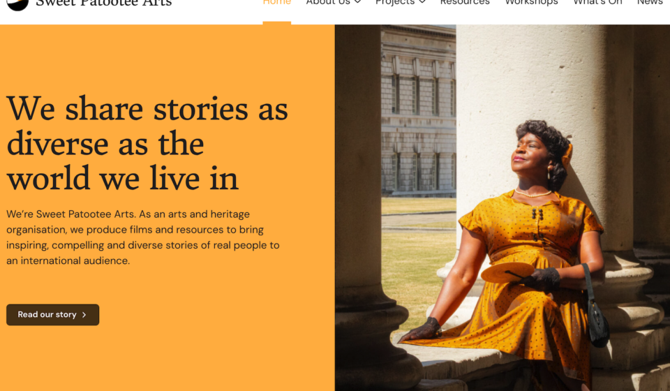 Screenshot of Sweet Patootee Arts homepage